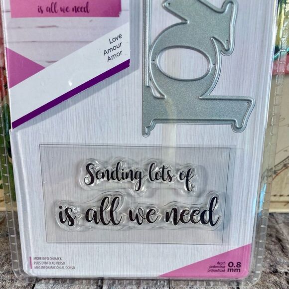 Gemini Crafters Companion Love Stamp Die Set 3.25 by 1.7 Card Making Scrapbooks - Picture 2 of 4